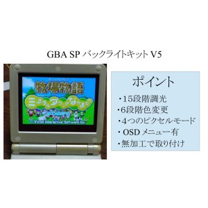 画像2: [SRPJ] GBASP用バックライトIPS液晶キット V5